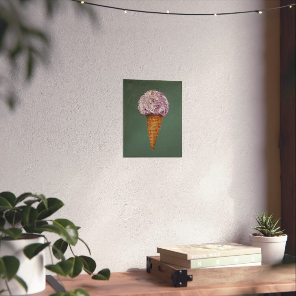 Black Raspberry Marble Ice Cream Cone