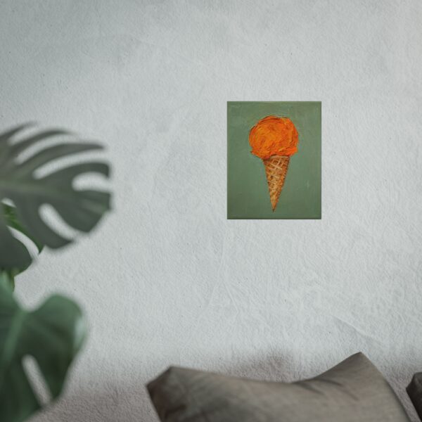 Orange Sherbert Ice Cream Cone - Image 3