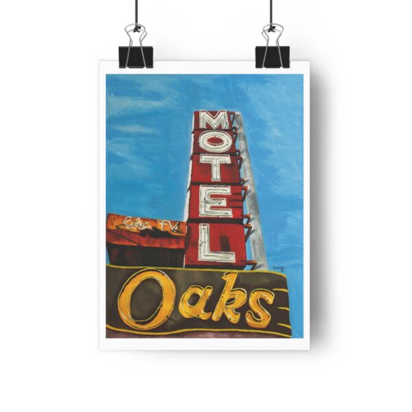 Oaks Motel vintage neon sign Giclée Art Print - Image 2