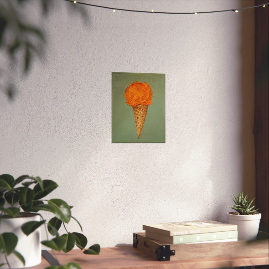 Orange Sherbert Ice Cream Cone