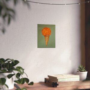 Orange Sherbert Ice Cream Cone