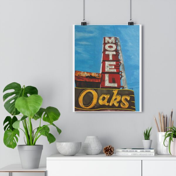 Oaks Motel vintage neon sign Giclée Art Print - Image 3