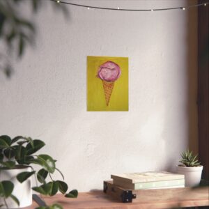 Raspberry Sherbert Ice Cream Cone