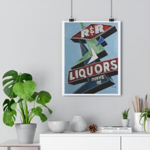 R&R Liquors vintage neon sign Giclée Art Print