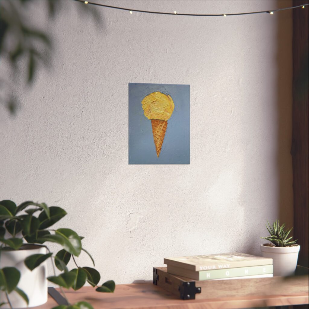 Mango Ice Cream Cone