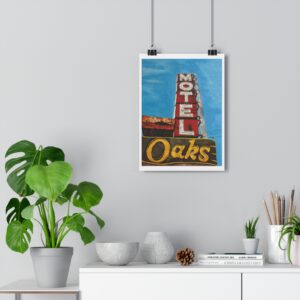 Oaks Motel vintage neon sign Giclée Art Print